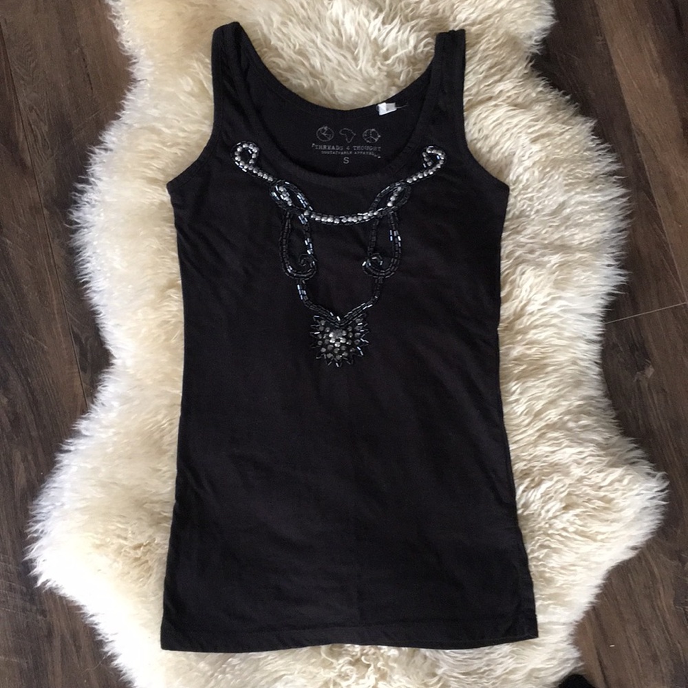 Black beaded tank